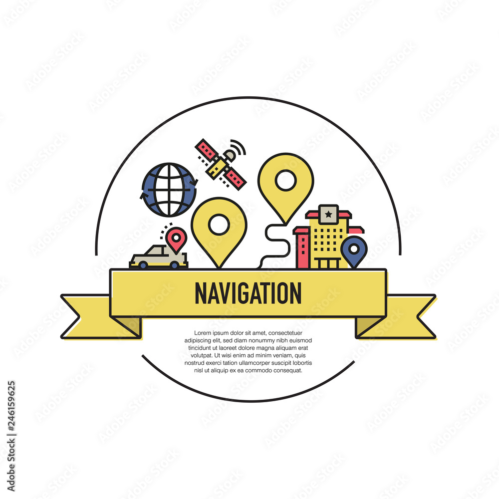 NAVIGATION LINE ICON SET NAVIGATION LINE ICON SET