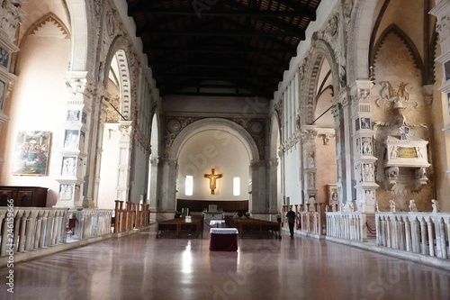 Interior of Tempio Malatestiano, cathedral of Rimini, Emilia Romagna, Italy