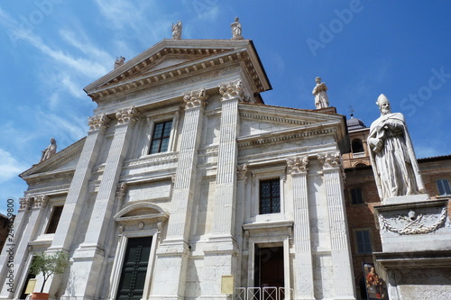Facade of the cathedral of Urbino, Marche, Italy