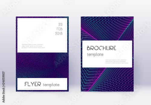 Stylish cover design template set. Neon abstract l