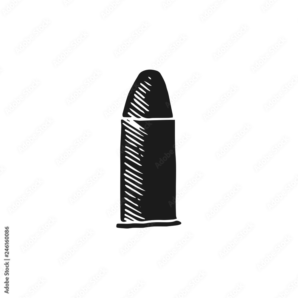 bullet vector doodle sketch isolated on white background bullet vector doodle sketch isolated on white background