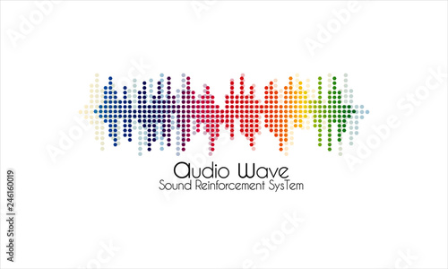 Music Logo concept sound wave, studio, music, DJ, audio system