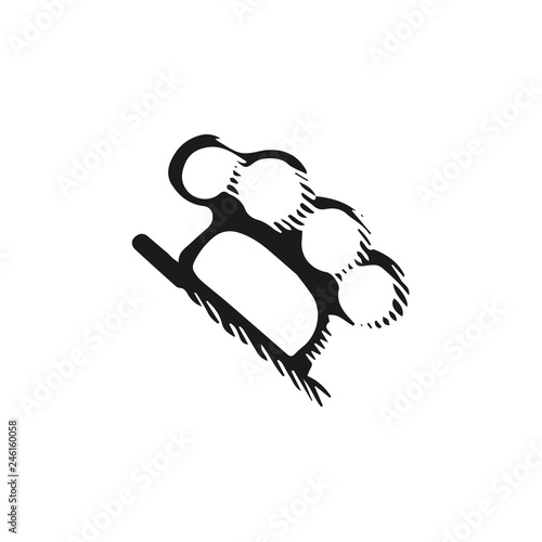 brass knuckles vector doodle sketch isolated on white background