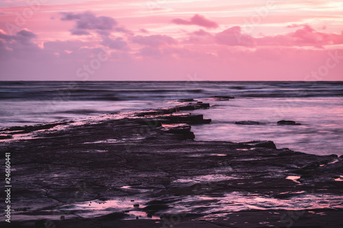 View of rock outcrop at Kimmeridge Bay photo