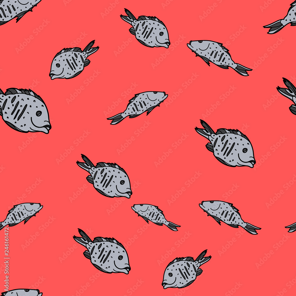 Dorado fishes seamless pattern. Dorado fishes seamless pattern.