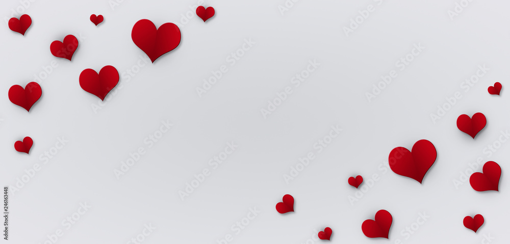 lovely red hearts banner