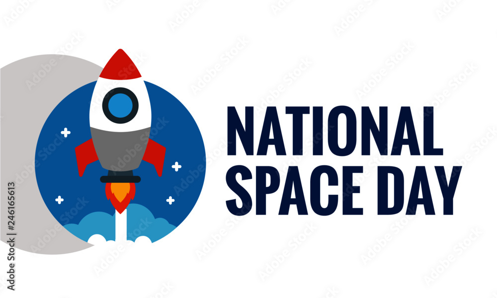 With Rocket Ship Illustration With Rocket Ship Illustration