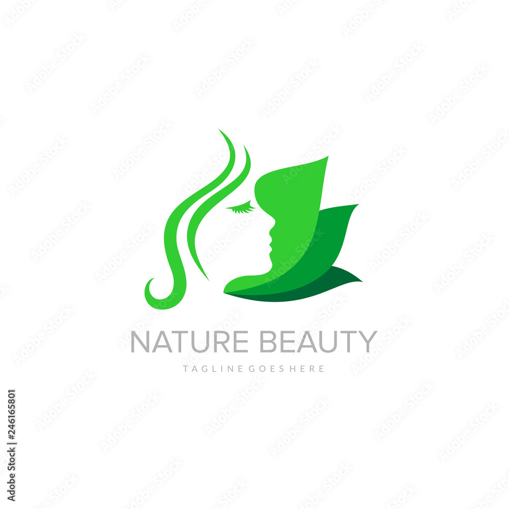 Nature Beauty Spa - Green Salon logo Stock Vector | Adobe Stock