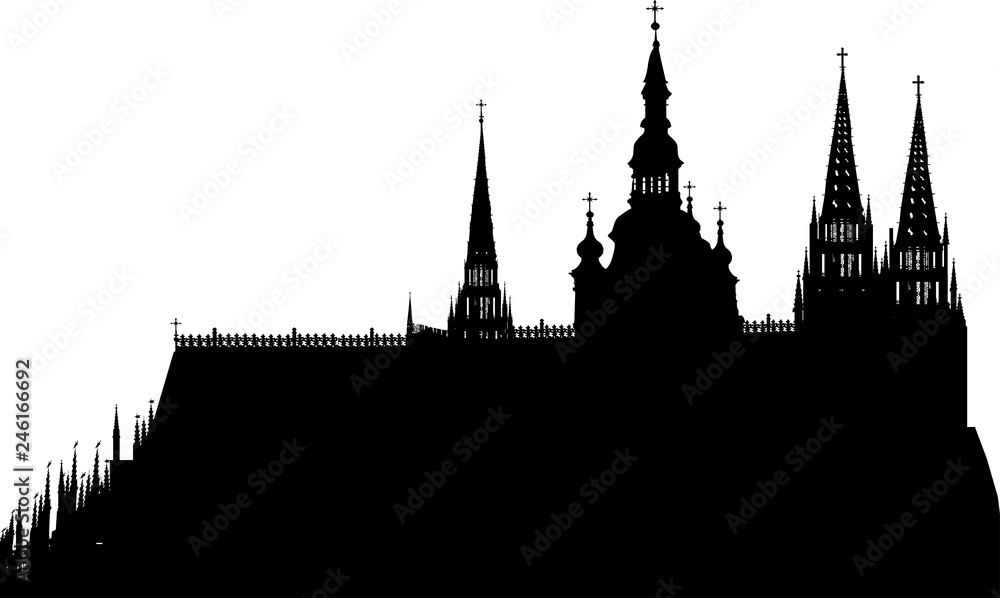large castle black silhouette
