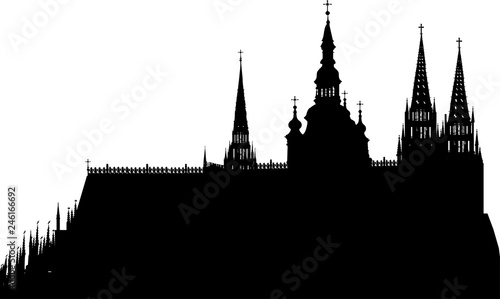 large castle black silhouette