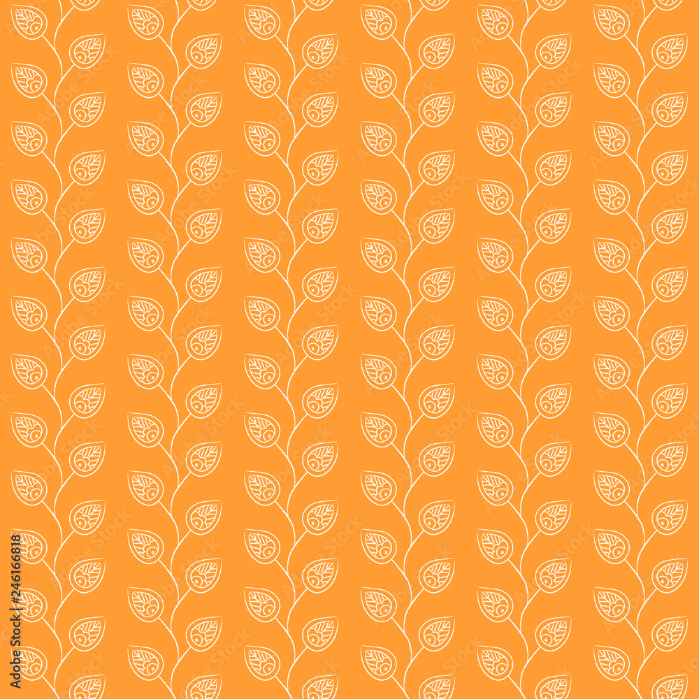 traditional Indian white mehndi seamless pattern with orange background  Stock Illustration | Adobe Stock