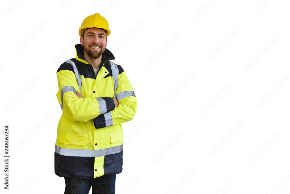 portrait successful manager works in merchandise trade in logistics - white background portrait successful manager works in merchandise trade in logistics - white background