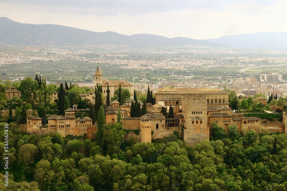 Alhambra in Granada. Historical city of Andalusia. Spain