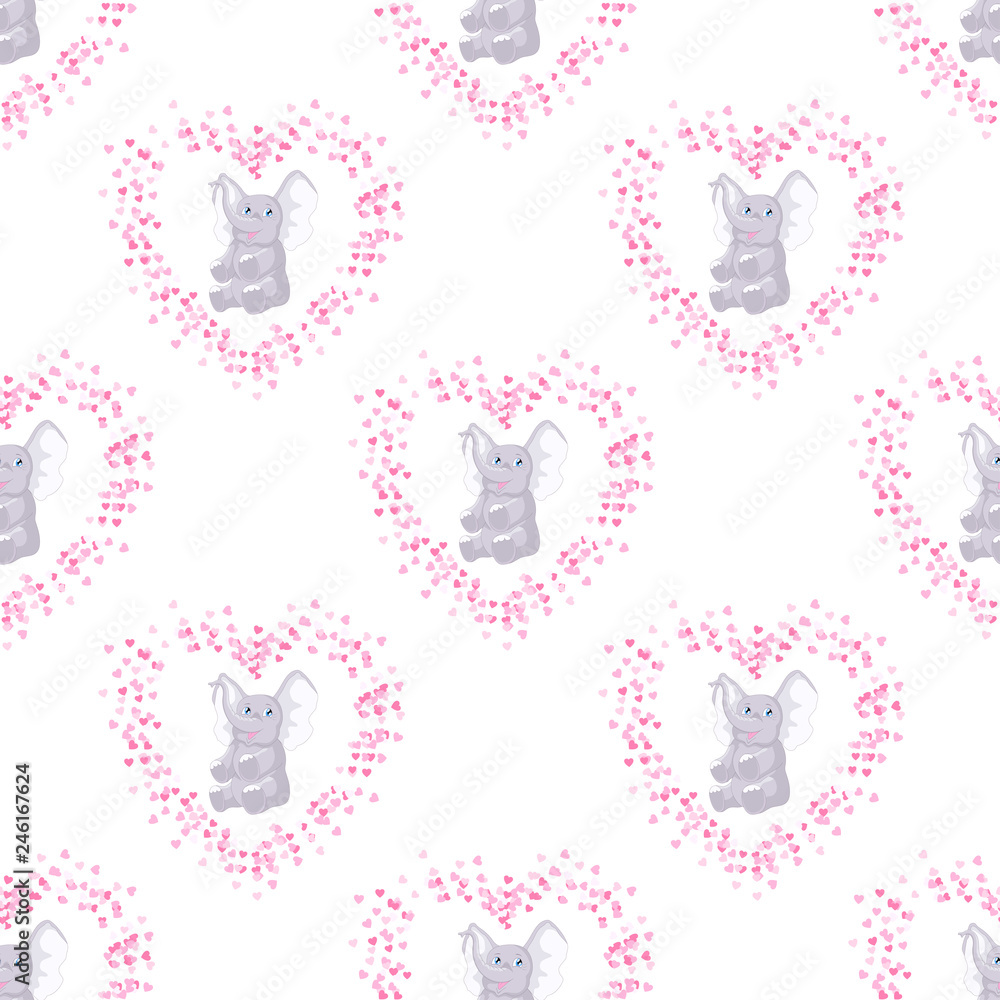 Elephant and little hearts pattern Elephant and little hearts pattern