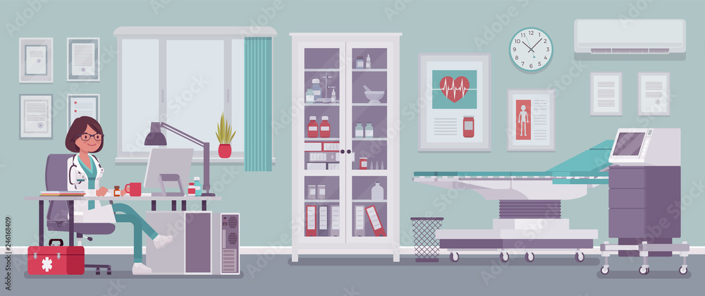 © andrew_rybalko - Female doctor in general practitioner office interior