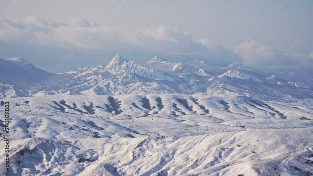 Amazing view of the snowy mountains Amazing view of the snowy mountains