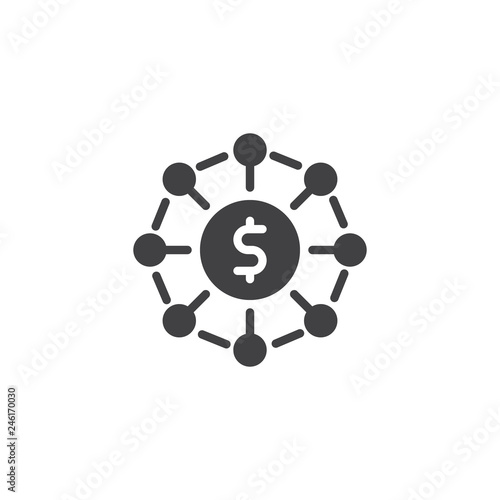 Crowdfunding vector icon. filled flat sign for mobile concept and web design. Money management simple solid icon. Symbol, logo illustration. Pixel perfect vector graphics
