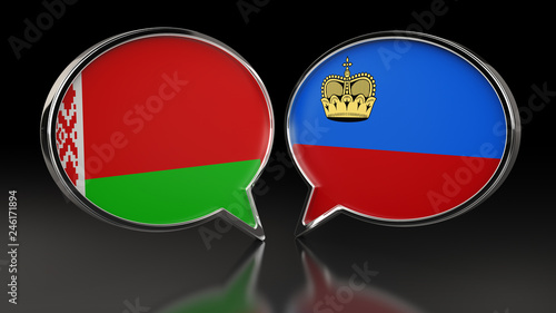 Belarus and Liechtenstein flags with Speech Bubbles. 3D illustration Free Download Belarus and Liechtenstein flags with Speech Bubbles. 3D illustration - GFXLoad