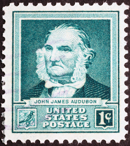 John James Audubon on old US postage stamp photo