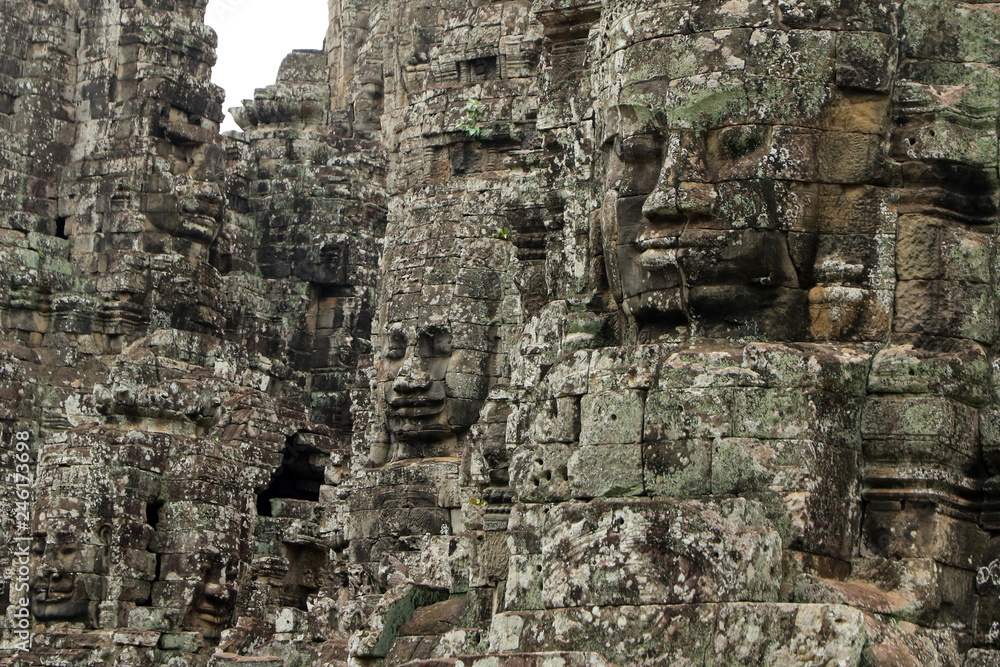 Faces of Lokesvara, Bayon Temple, Angkor, Cambodia