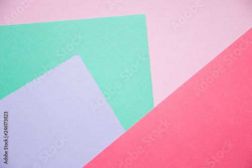 top view layout of a blank piece of paper colorful greeting card background with copy space. Pattern the concept of minimal geometry