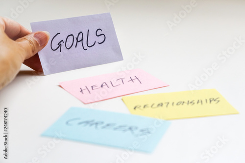 Goals written on paper