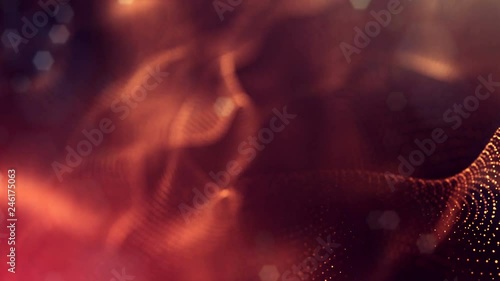 4k abstract looped backgrounds with luminous particles with depth of field. For holiday presentations, as a bright background with light effects. modern motion graphics background. Golden red surface1 photo