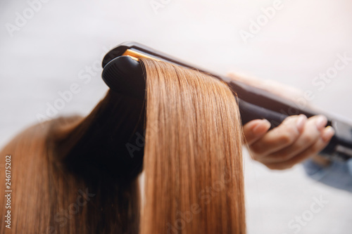 Принти на полотні Keratin recovery hair and protein treatment pile with professional ultrasonic iron tool