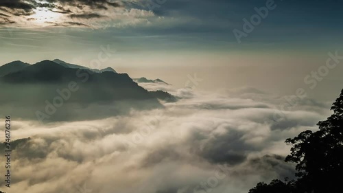 Mountains in the clouds at Alishan, Taiwan