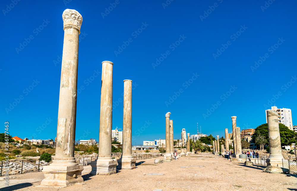 Palaestra at the Al Mina archaeological site in Tyre, Lebanon