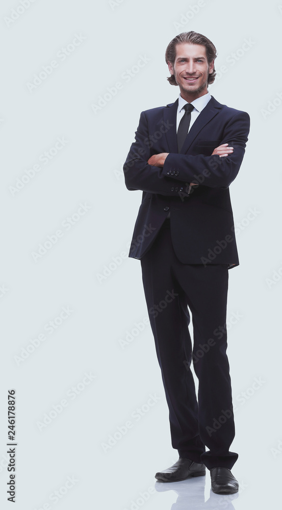 in full growth.confident businessman. in full growth.confident businessman.