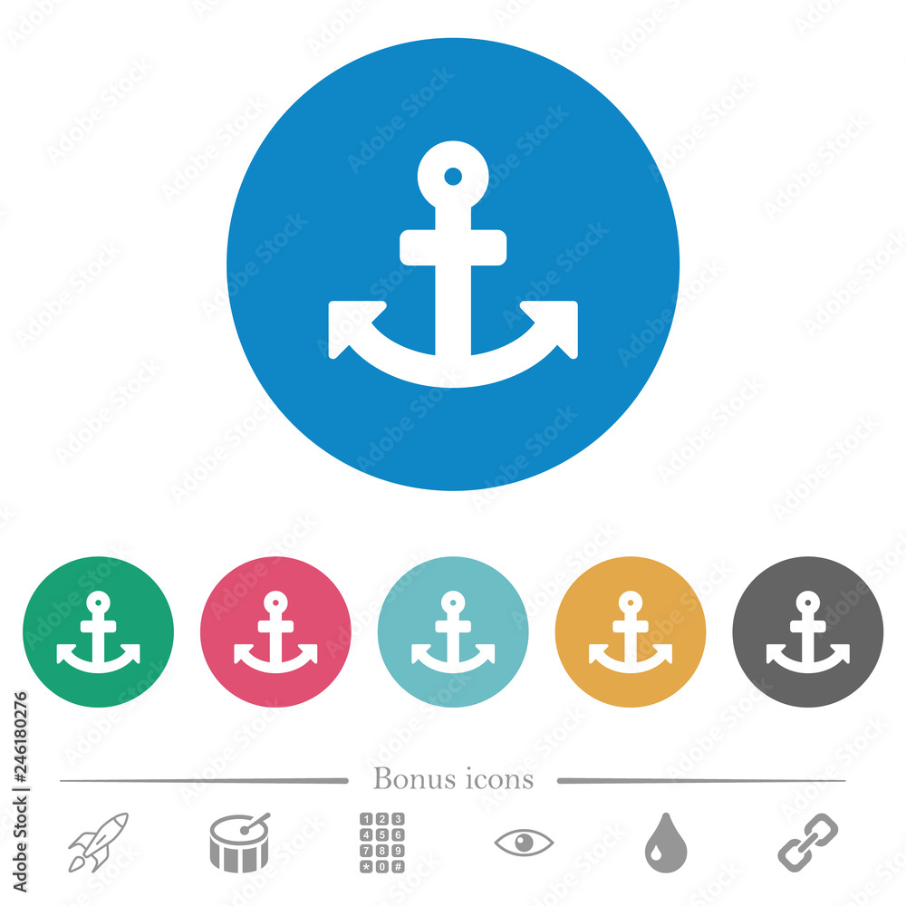 Anchor flat round icons Anchor flat round icons