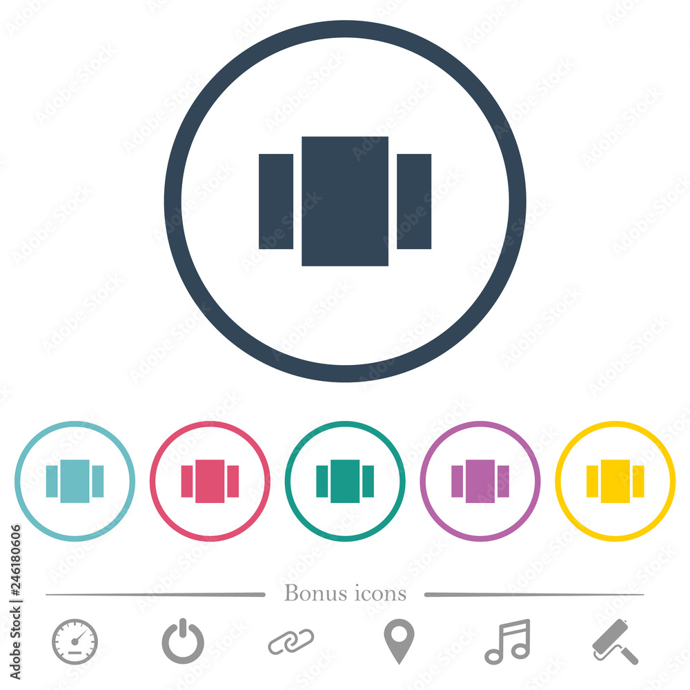 View carousel flat color icons in round outlines View carousel flat color icons in round outlines
