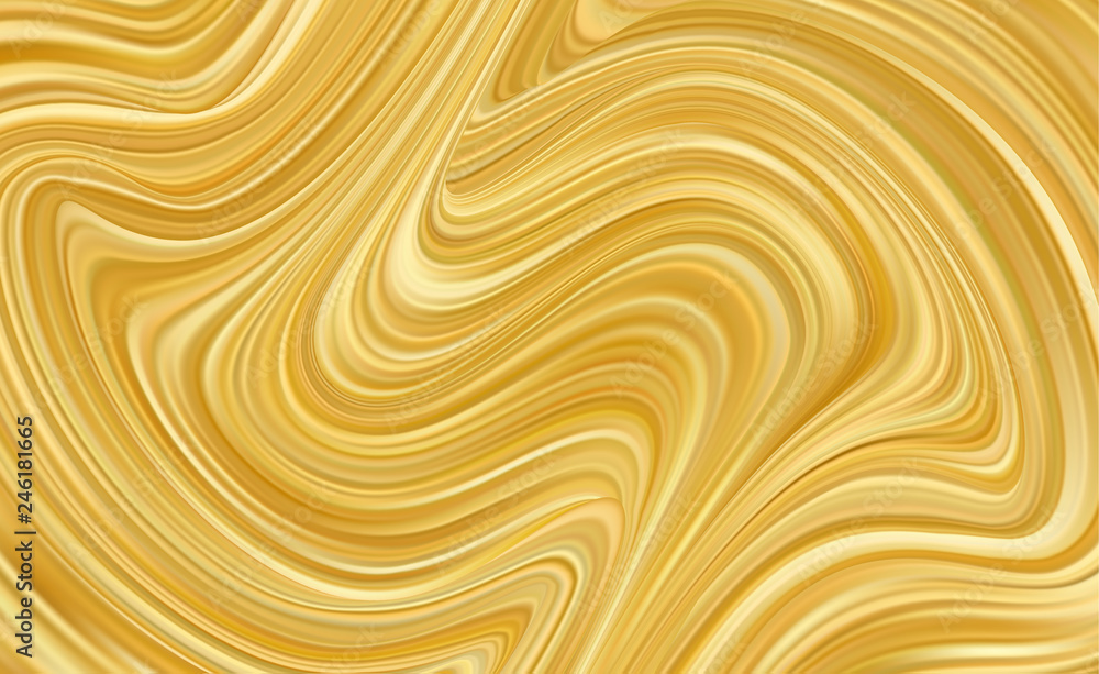 Modern golden flow background. Wavy Gold Liquid.