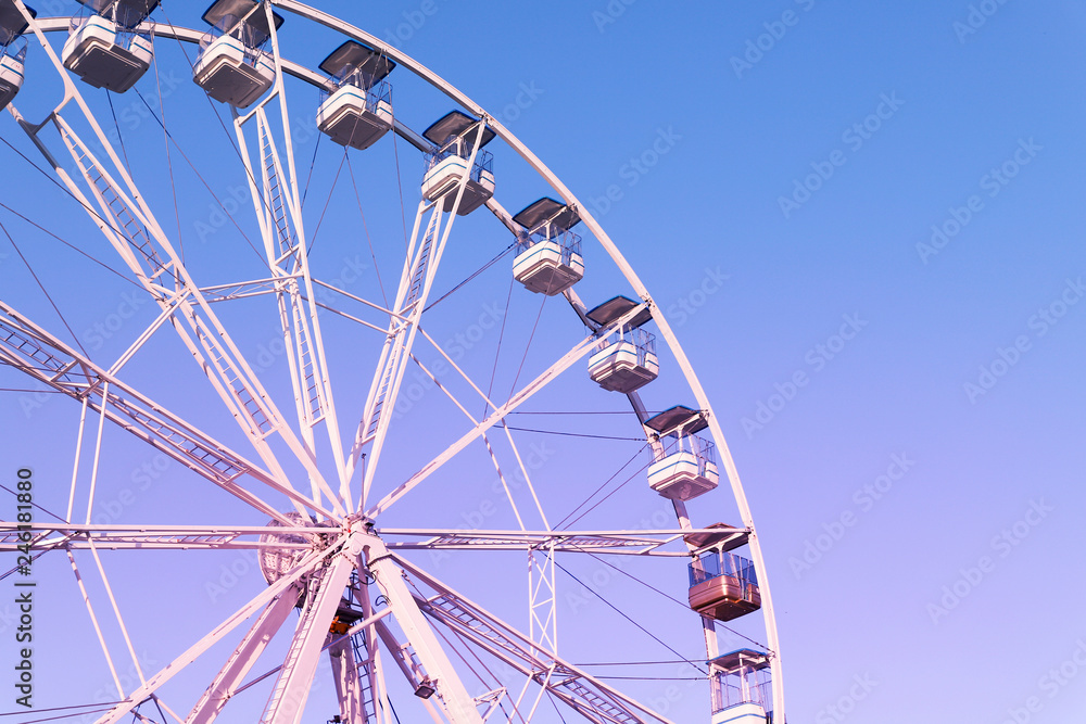 Ferris wheel on blue sky background. Ferris wheel on blue sky background.