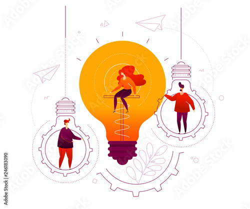 Bright idea - flat design style colorful illustration