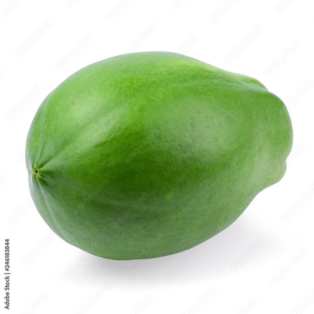 Green papaya isolated on a white background Green papaya isolated on a white background