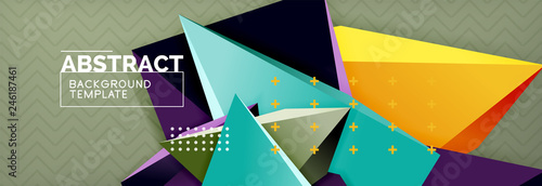 3d triangular shapes geometric background. Origami style pattern with triange shapes for decorative design. Poster design. Line design. Modern presentation template