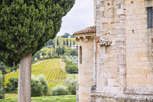 фотографія Medieval Abbey of Sant'Antimo near Montalcino, Tuscany, Italy