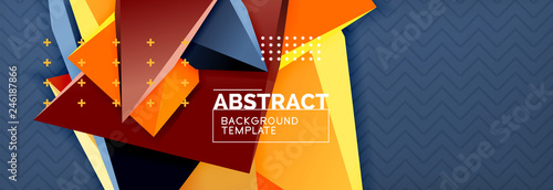 3d triangular shapes geometric background. Origami style pattern with triange shapes for decorative design. Poster design. Line design. Modern presentation template