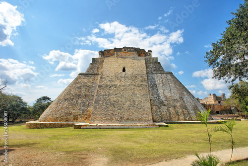 The Pyramid of the Magician located in the ancient, Pre-Columbian city of Uxmal, Mexico 