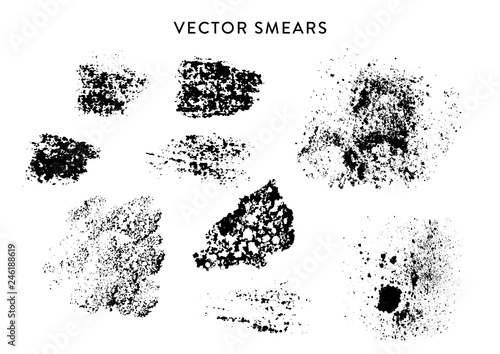 Vector set of handmade grunge stains, imprints