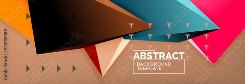 3d triangular shapes geometric background. Origami style pattern with triange shapes for decorative design. Poster design. Line design. Modern presentation template
