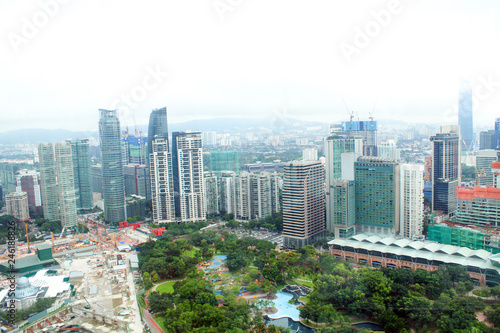 City view from the top floor of Petronas Twin Towers, Malaysia, Asia