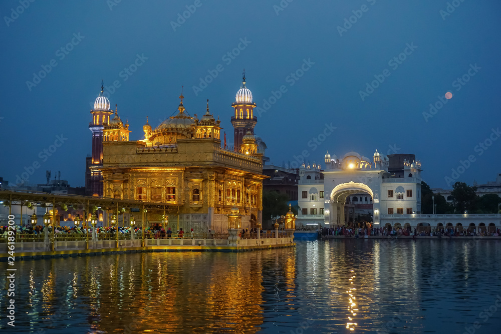 Golden Temple in the evening. Amritsar, India