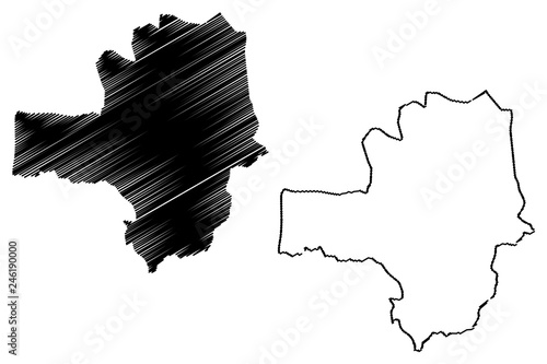 Zamfara State (Subdivisions of Nigeria, Federated state of Nigeria) map vector illustration, scribble sketch Zamfara map