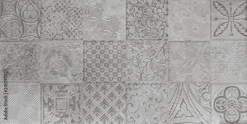 mosaic abstract geometric seamless gray ceramic pattern for kitchen tile