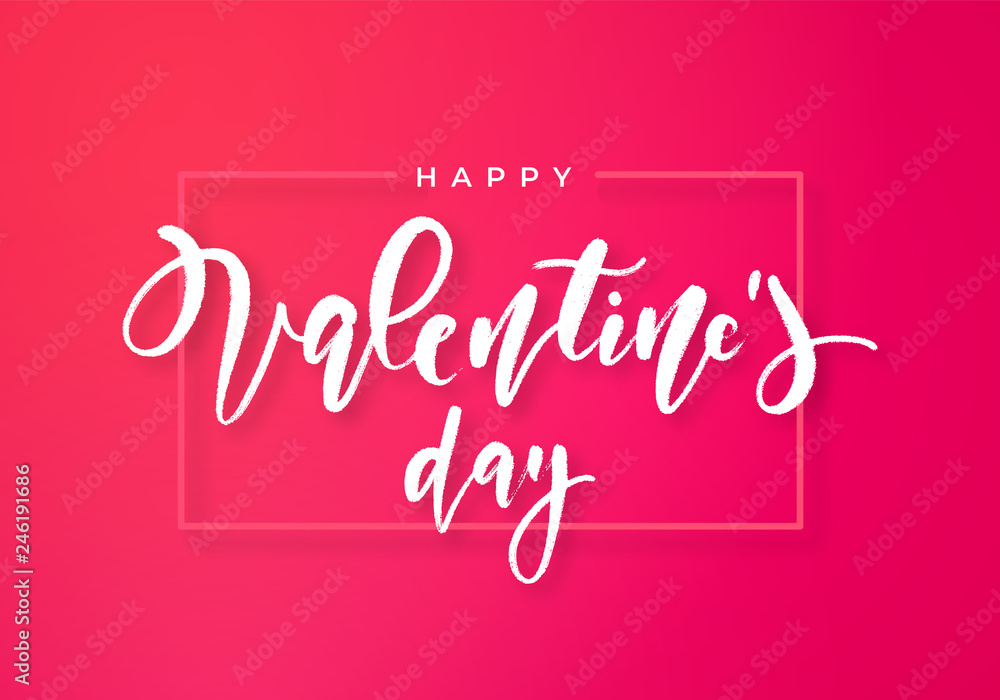 Bright hand drawn pink St. Valentine's Day vector design for banner, card, flyer or parrty invitation.