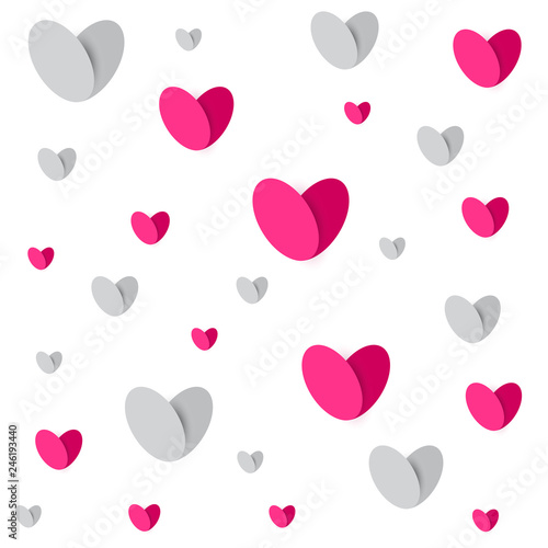 couple white pink hearts seamless