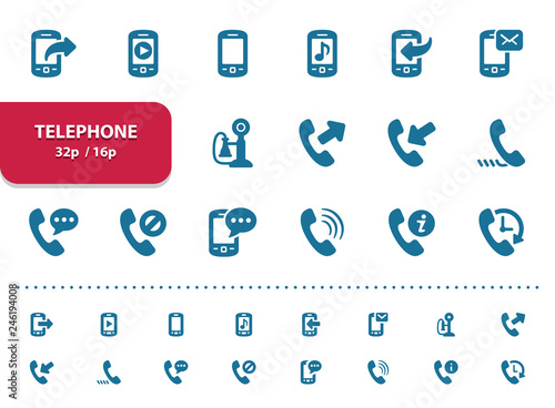 Telephone Icons (2x magnification for preview)